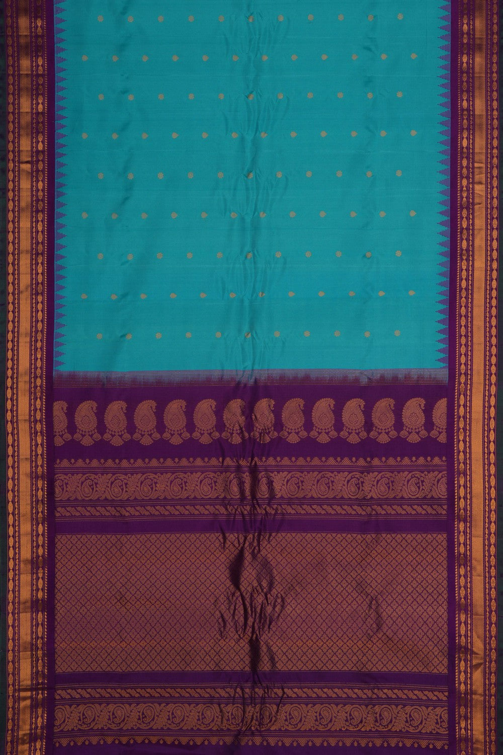 Image of Gadwal Silk Blue Saree